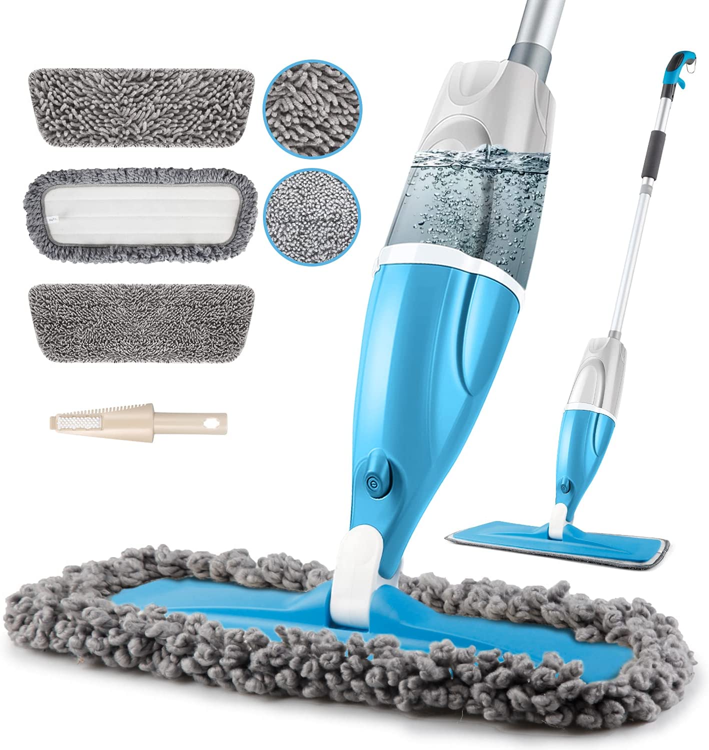 SUPTREE Microfiber Spray Floor Mop with 3 Washable Pads