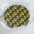 thumbnail image 3 of Ambesonne Nature Fitted Round Tablecloth, Lemon Branches Growth, 40"- 44" Diameter, Olive Green Yellow, 3 of 5
