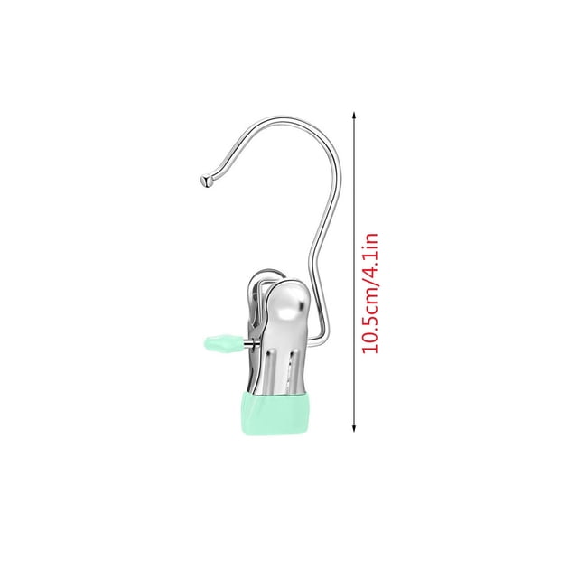 Pince de Séchage pour Vêtements, Staron 2026 Crochets Suspendus Robustes en Acier Inoxydable, Pince Multifonctionnelle à Rotation 360° Antidérapante avec Revêtement en Caoutchouc pour Serviette, Chapeau, Chaussette, Pantalon Coupe-Vent