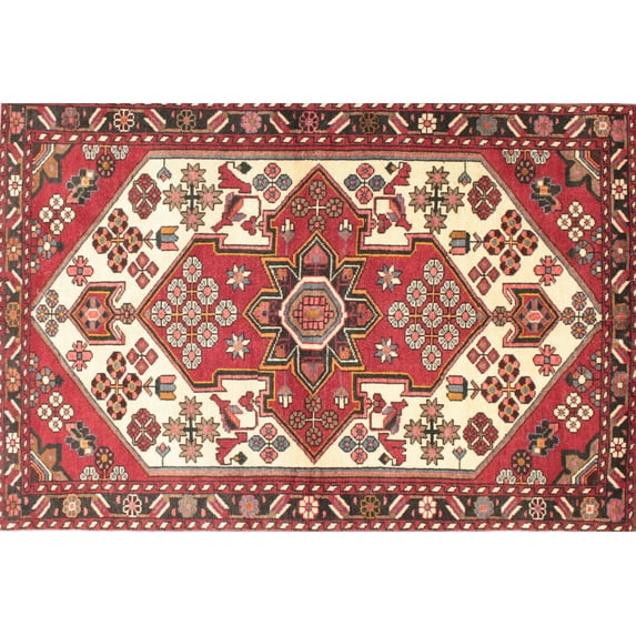Ahgly Company Indoor Rectangle Traditional Chilli Pepper Red Area Rugs, 5' x 7'