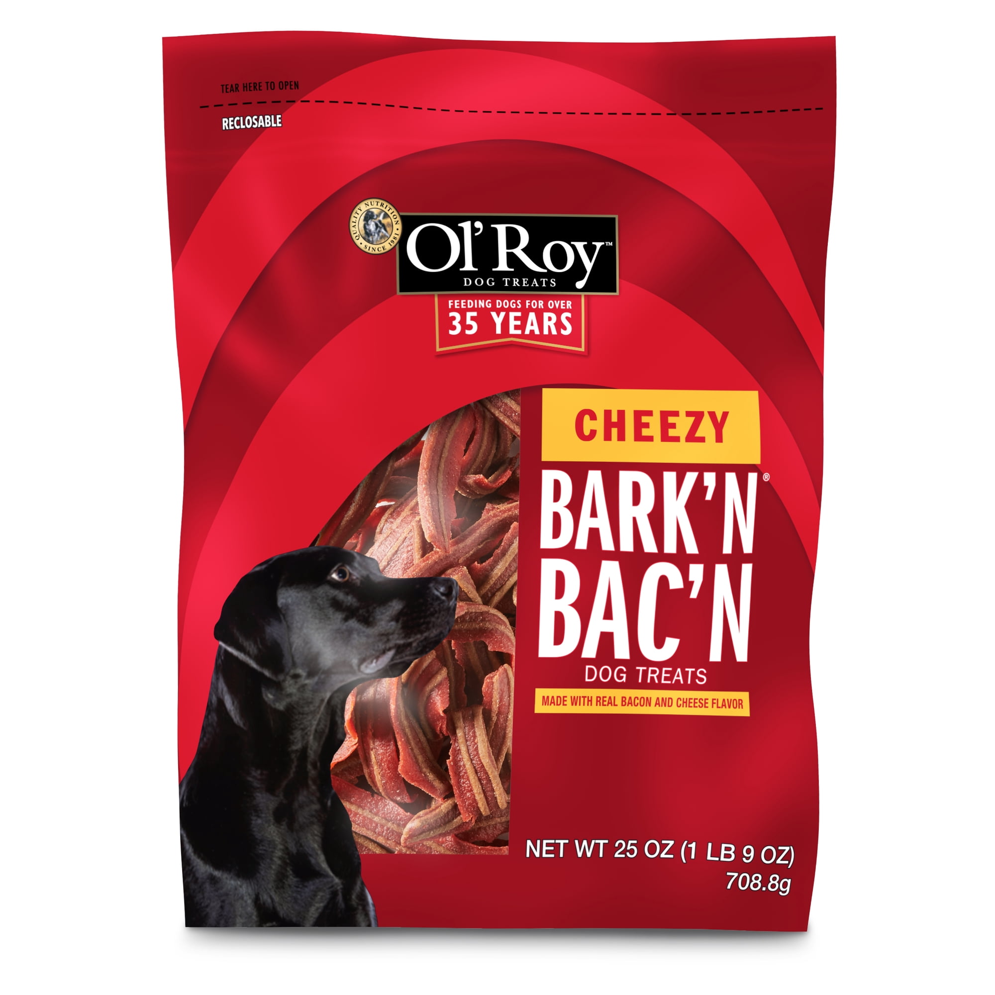 Ol' Roy Bark'n Bac'n Dog Treats, Cheezy Bacon, 25 oz