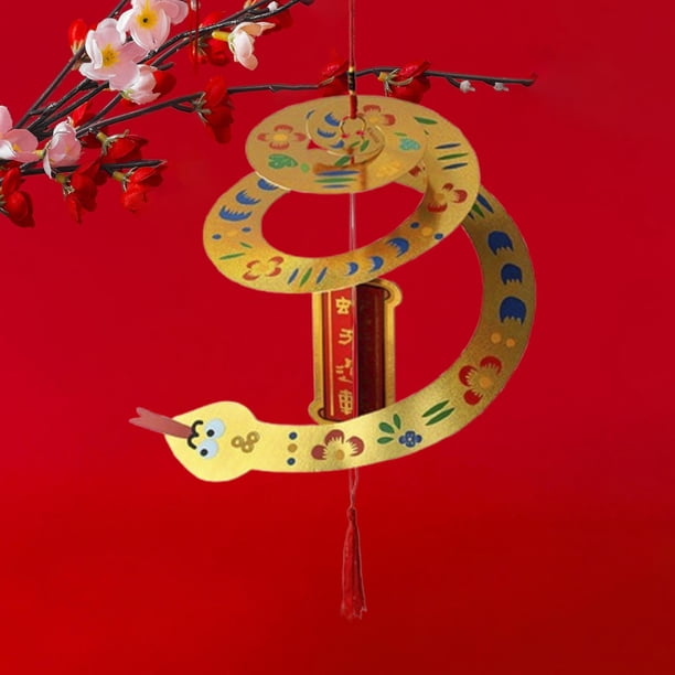 Decoración colgante de serpiente para el año Nuevo chino 2025, decoración tradicional del año de la Serpiente para la ventana de inauguración de la Oro