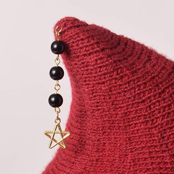Knitted Wool Witch Hat with Wide Brim for Halloween Costume and Winter Wear