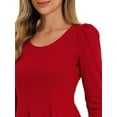 thumbnail image 5 of DARING DIVA Women's Long Sleeve Scoop Neck Top S Red, 5 of 6