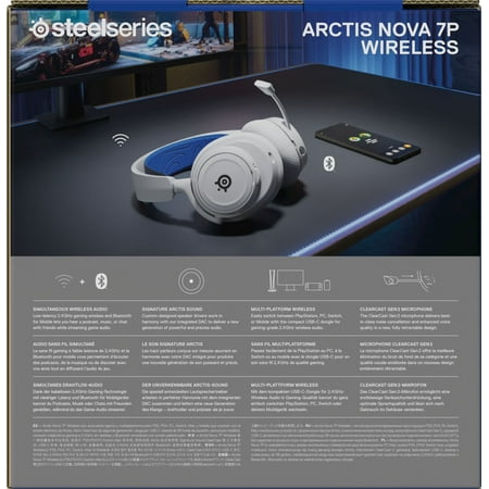 SteelSeries - Arctis Nova 7P  Wireless Gaming Headset for PS5, PS4 - White