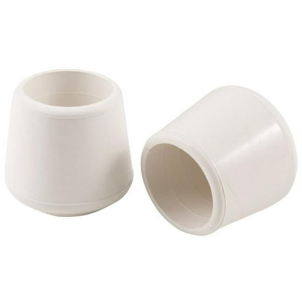 Rubber Chair Tips 2 Count, White 1.25 in.
