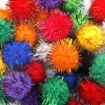 thumbnail image 4 of 100 Pack 1 Inches Cat Sparkle Balls for Cats Large Size, Glitter Pom Poms Fuzzy Cat Balls Tinsel Balls for Cats Kitten Indoor, 4 of 6