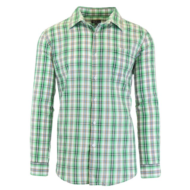 Men's Long Sleeve Printed Dress Shirt With Chest Pocket