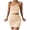 Beige, variant on Fesfesfes Women Dress Solid Color Design Hip Drawstring One-shoulder Short Dress