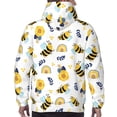 thumbnail image 7 of Pofeuu Bees And Rainbows Print Mens Casual Hooded Collar Drawstring Hoodies Pullover Sweatshirts Casual Long Sleeve Shirts-X-Large, 7 of 7