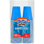 Hefty Disposable Plastic Cups, Blue, 12 Ounce, 120 Count