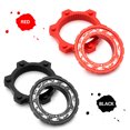 thumbnail image 2 of Graflsoa Red Patterned Aluminum Alloy Centerlock to 6-Bolt Disc Brake Adapter for 9/12/15mm Hubs, 2 of 6