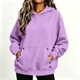 thumbnail image 2 of Nowekniz Women Oversized Drop‑Shoulder Fleece Hoodie Pullover Sweatshirt, Soft‑Touch Top With Large Kangaroo Pocket, Solid Color Casual Fall Daily Outfits, 2 of 7