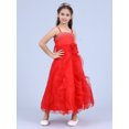 thumbnail image 4 of TiaoBug Flower Girls Dress Organza Sequins Bowknot Back Tutu Vintage Dress Bridesmaid Wedding Pageant Gown, 4 of 5