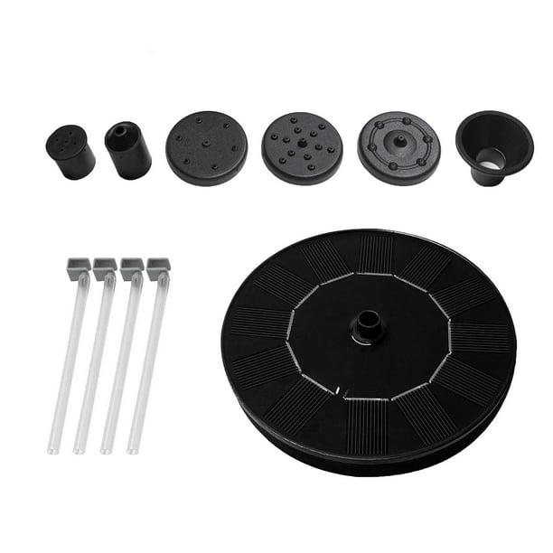 Bomba de fuente con energía solar de 160 mm, altura de pulverización de 1,4 W, accesorios para acuario de 30-50 cm con 4 boquillas, 180 l/h