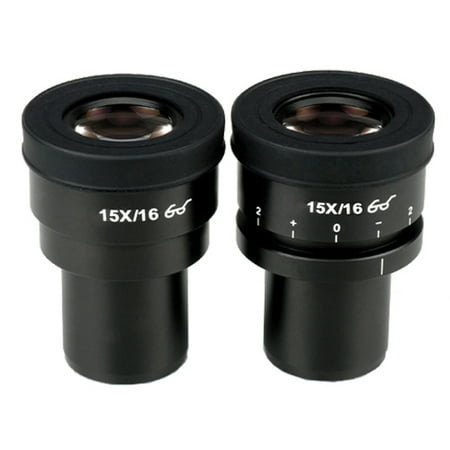 AmScope Pair of Focusable Extreme Widefield 15X Eyepieces (30mm) New