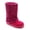 FUCHSIA, variant on Women Vertical Ribbed Mid Calf Snow Boots, Warm Lined Slip On Winter Boots, Platform Sole Casual Boots for Indoor Outdoor Daily Wear