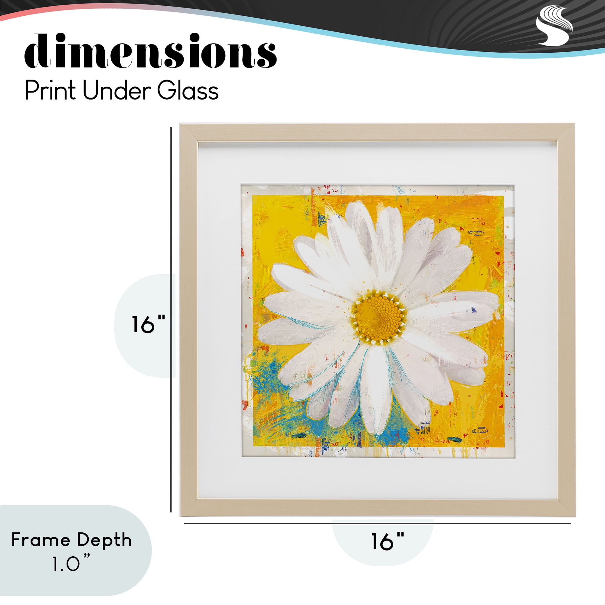 Stupell Industries Violet's Daisy on Yellow Birch Framed Print Under Glass, design by Porter Hastings