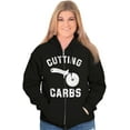 thumbnail image 4 of Cutting Carbs Pizza Cutter Foodie Zip Up Hoodie Men's Women's Brisco Brands S, 4 of 5