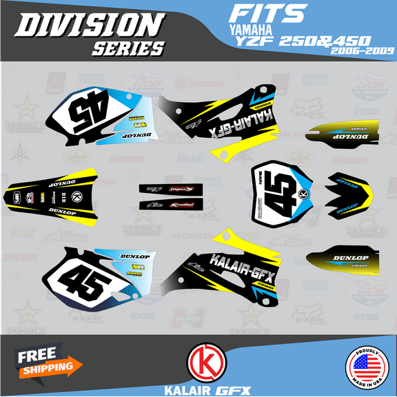 Kalair GFX Graphics Kit for Yamaha YZ250F (2008-2009) Division Series