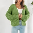 thumbnail image 3 of Women's 2024 Fall Open Front Long Sleeve Cardigan Oversized Outwear Creme Cardigans Teal Sweater Womens Leopard Sweater Sweaters for Women plus Size 4x Womens Kimonos Womens Christmas Cardigan Sweater, 3 of 7