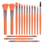 Breteil Makeup Brushes , 15 Pcs Makeup Brushes Premium Synthetic Makeup Brushes Set Professional, Neon Orange