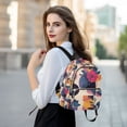 thumbnail image 6 of FORMRS Mini Backpack Purse for Women Travel Daypack Casual Shoulder Bag, Flowers Pattern Style, 6 of 7