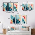 thumbnail image 4 of Designart "Retro Blue Tender Awakening II" Modern Geometric Framed Wall Art Set Of 3 - Blue Abstract Frame Canvas Set For Living Room Decor, 4 of 7