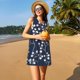 thumbnail image 3 of Balery Cherry Blossoms on Navy Background Vestidos de verano para mujer con estampado: vestido holgado sin mangas, vestido playero informal y cómodo para días calurosos., 3 of 7