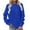 Blue, variant on GigrtiJin Plus Size Sweatshirts for Women Long Sleeve Round Neck Solid Color Loose Blouse Comfy Casual Pullover Tops