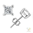 thumbnail image 2 of Lab-Created Diamond Princess Stud Earrings 14k White Gold Plated, 2 of 2