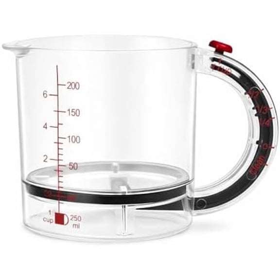 4-in-1 Adjustable Measuring Cup with Base, All-in-One Kitchen Measuring Jug, Precise Liquid Dry Ingredient Measuring Cup (Clear)