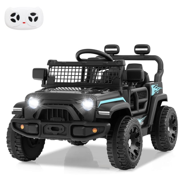 Costway 12V Kids Ride on Truck Car Battery Powered Electric Vehicle with Remote Control Black