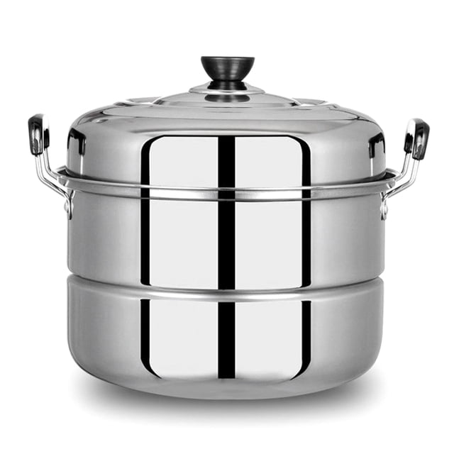 Gas Stove Steamer Pot, 2 Tier Stainless Steel Steamer Pot Larger Capacity for Kitchen