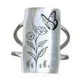 thumbnail image 2 of TIMIFIS Silver Rings New S925 Hummingbird And Flower Ring Ring S925 Sterling Flower And Bird Chunky Ring, Flower Hummingbird Engraved Wide Ring For Wome Valentine'S Day Gift, 2 of 2