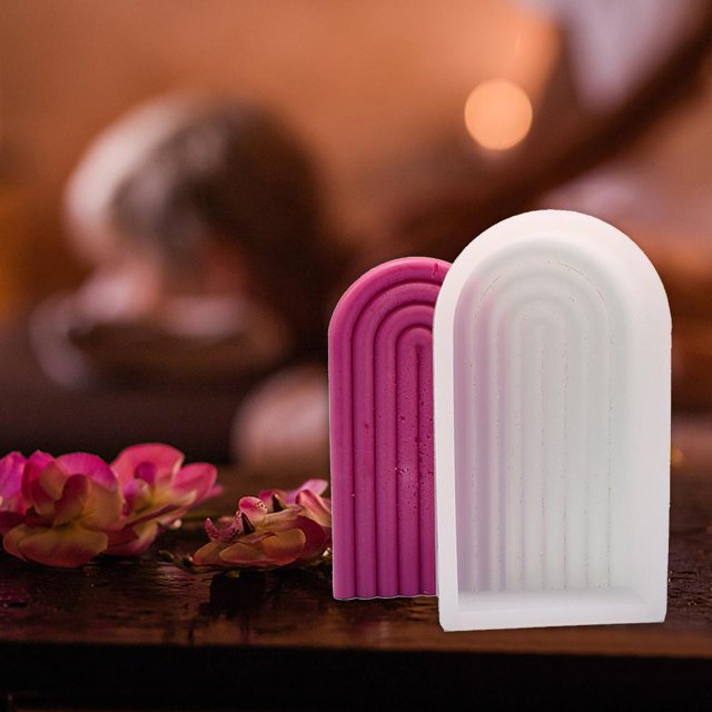 Molde Arcoiris 3D Arco Iris puente antiadherente silicona muffin vela molde jabones pastel molde (C) Wdftyju Libre de BPA