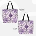 thumbnail image 4 of Single Shoulder Bag Convenience Bag 19.6×15.7×5.9in Light And Weight-Free Main Pocket Large Portable And Single Shoulder Back Mediumpurple Moroccan Trellis Hand-Drawn Sketch_2, 4 of 7