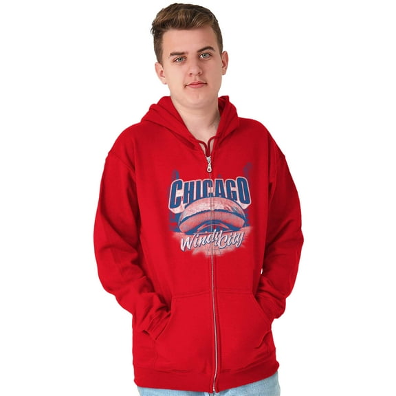 Chicago Cloud Gate Windy City Pride Unisex Fleece Graphic Zip Up Hoodie Brisco Brands 2X