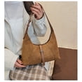 thumbnail image 3 of PRIYAL Suede Hobo Shoulder Bag, Adjustable Crossbody Tote, Retro Zipper Top Handbag for Daily Commute Travel, 3 of 4