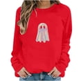 thumbnail image 3 of Jsaierl Womens Halloween Sweatshirts Cute Graphic Pullovers Stretch Going Out Crewneck Long Sleeve Sweater Tops Halloween Clothes, Sizes S-2XL, 3 of 7