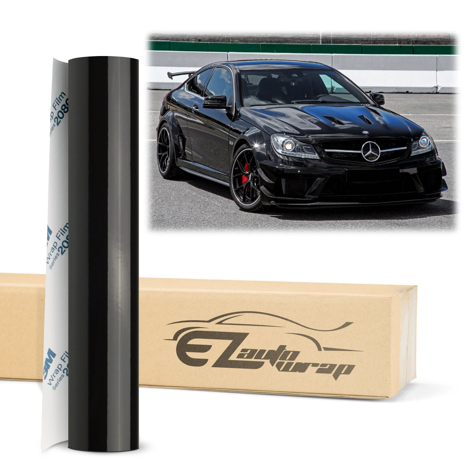 5FTx10FT Premium Super Gloss Metallic Black Car Vinyl Wrap Sticker