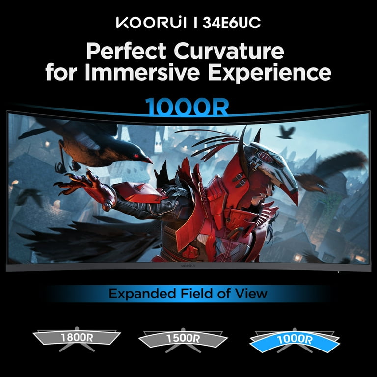KOORUI 34-inch Curved Ultrawide WQHD 3440×1440 Gaming