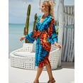 thumbnail image 6 of EDOLYNSA Tie-dye Kimono Cover-up for Women Open Front Summer Cardigan Long Sleeve Bathing Suit Coverups, 6 of 7
