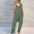 thumbnail image 2 of Womens Pants Casual Summer Jumpsuit Sleeveless Loose Solid Color Comfortable Strap Loose Jumpsuit Pocket Jumpsuit For Women Travel pants, 2 of 5