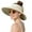 White, variant on OZERO Women Sun Straw Visor Hat: Beach Hats Wide Brim Summer Ponytail Hat UV Protection Foldable Packable