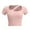 Pink, variant on Nmnitkp Women Soft Underwear Lingerie Tops 2 in 1 Built-in Shoulder Pad Short Sleeves Ladies Padded Tank Top Shirt Green,L