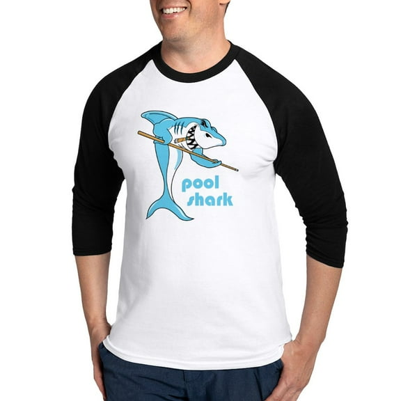 CafePress - Pool Shark Baseball Jersey - Cotton Baseball Jersey, 3/4 Raglan Sleeve Shirt
