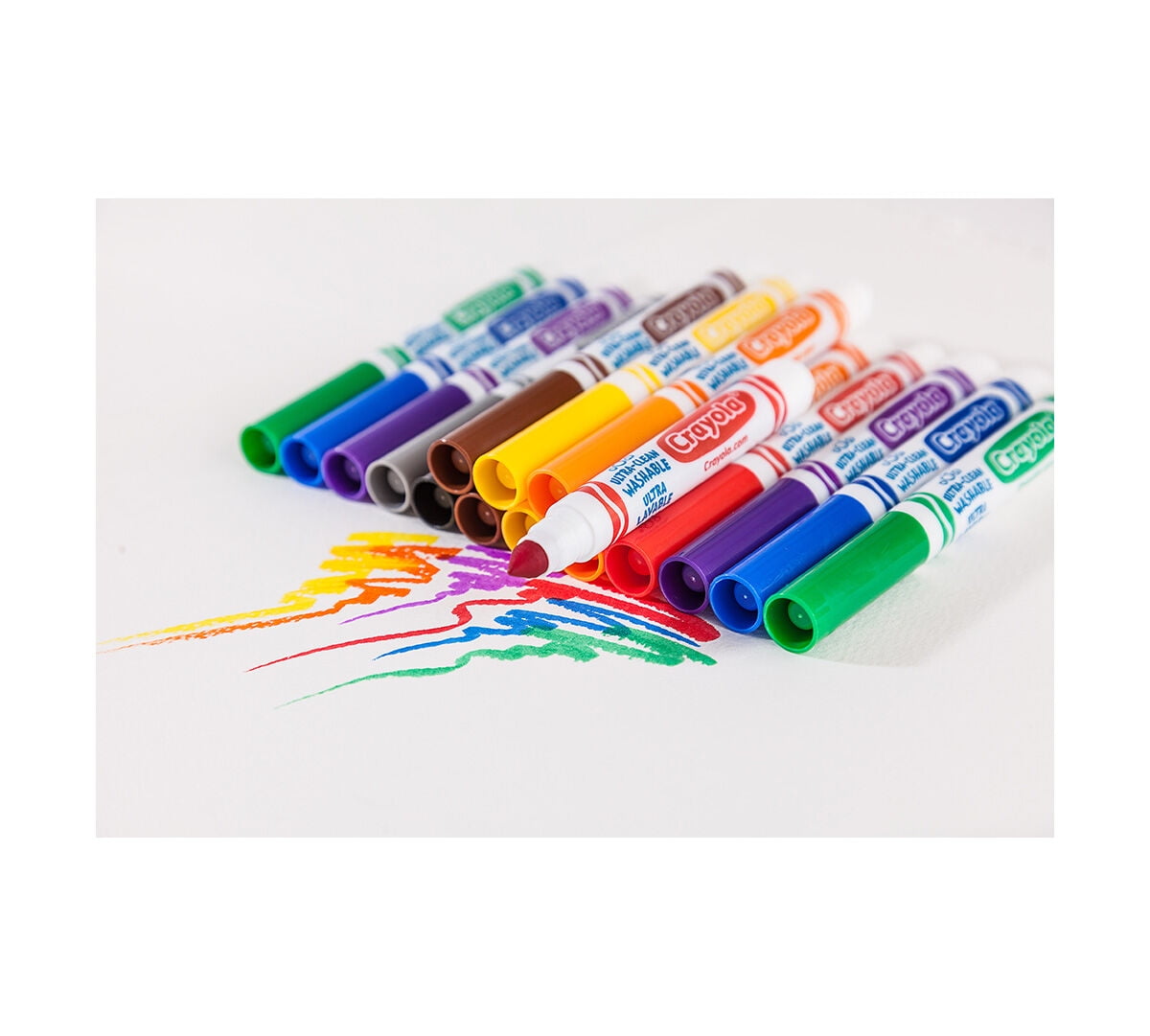Crayola 40 Count Ultra-Clean Washable Broad Line Markers Conical Marker Point Style - Assorted - 40 / Set
