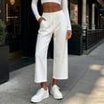 thumbnail image 6 of SBYOJLPB Women Elastic Waist Pants Casual Drawstring Comfortable High Waist Solid Color Trousers, 6 of 6