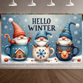 thumbnail image 4 of Gnome Design Hello Winter Banner Christmas Theme Snowflake Illustration for Holiday Decoration Home Decor Winter Party, 4 of 9